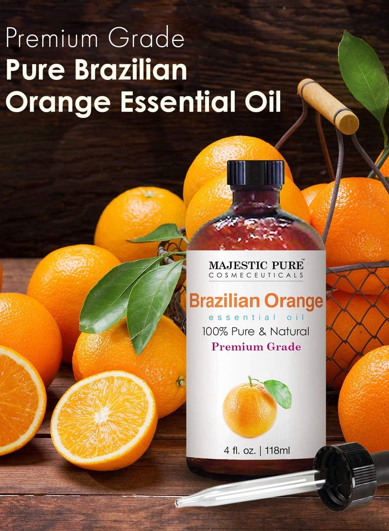 ماجستيك بيور زيت البرتقال البرازيلي العطري - 118 مل | نقي وطبيعي 100% | زيوت عطرية عالية الجودة للعلاج بالروائح العطرية والناشرات والجلد والتدليك وأجهزة الترطيب | - Image 3