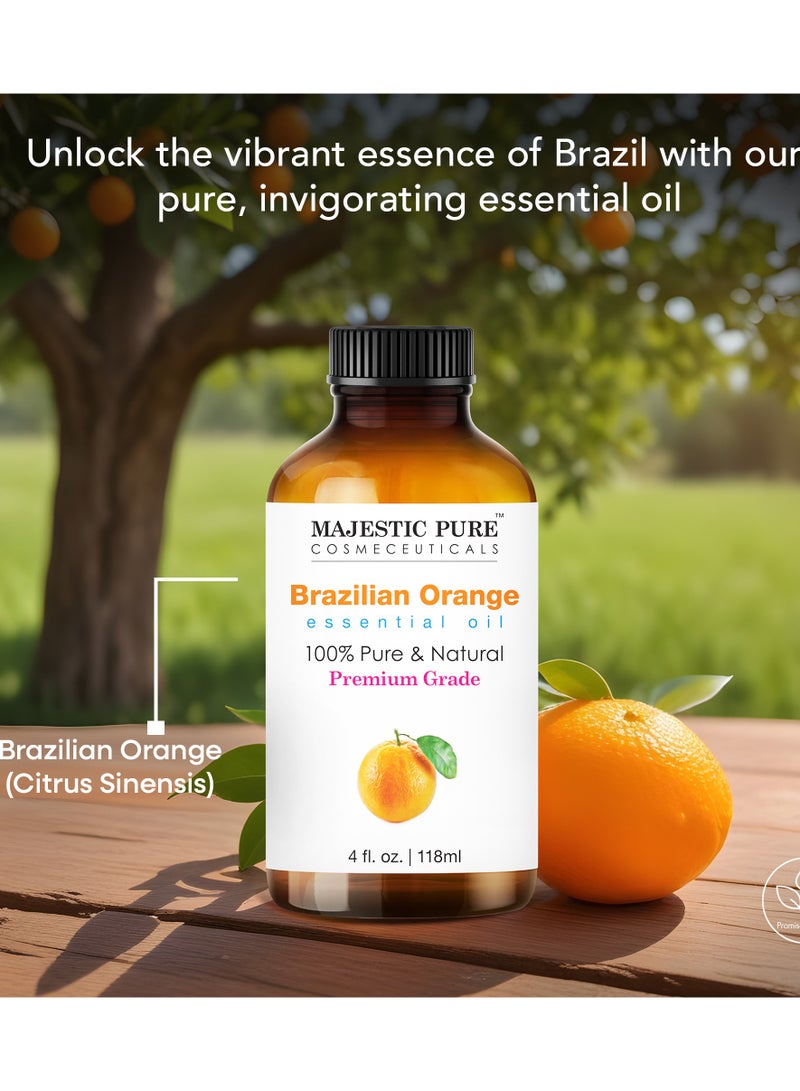 ماجستيك بيور زيت البرتقال البرازيلي العطري - 118 مل | نقي وطبيعي 100% | زيوت عطرية عالية الجودة للعلاج بالروائح العطرية والناشرات والجلد والتدليك وأجهزة الترطيب | - Image 5
