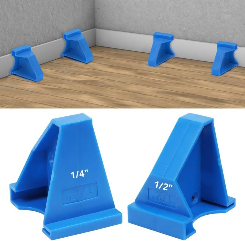 20-Pack Flooring Spacers with 1/4 & 1/2 Gaps for Wood and Vinyl Plank, Laminate, Bamboo, Lvt Installation - Image 3