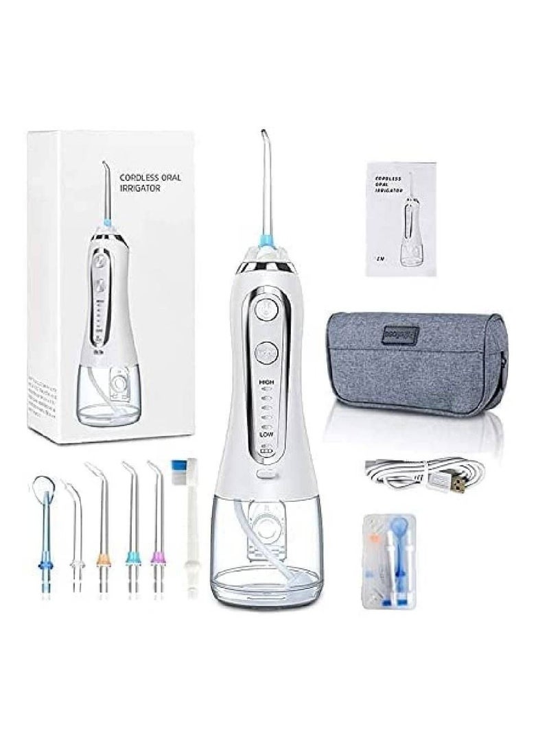 waterpluse Water Flosser Cordless Oral Irrigator Portable Rechargeable Dental Flossers with 5 Modes & 6 Tips - Image 1