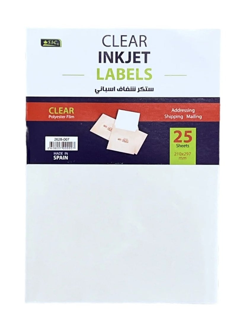 SBC 25 Sheets Inkjet Labels 