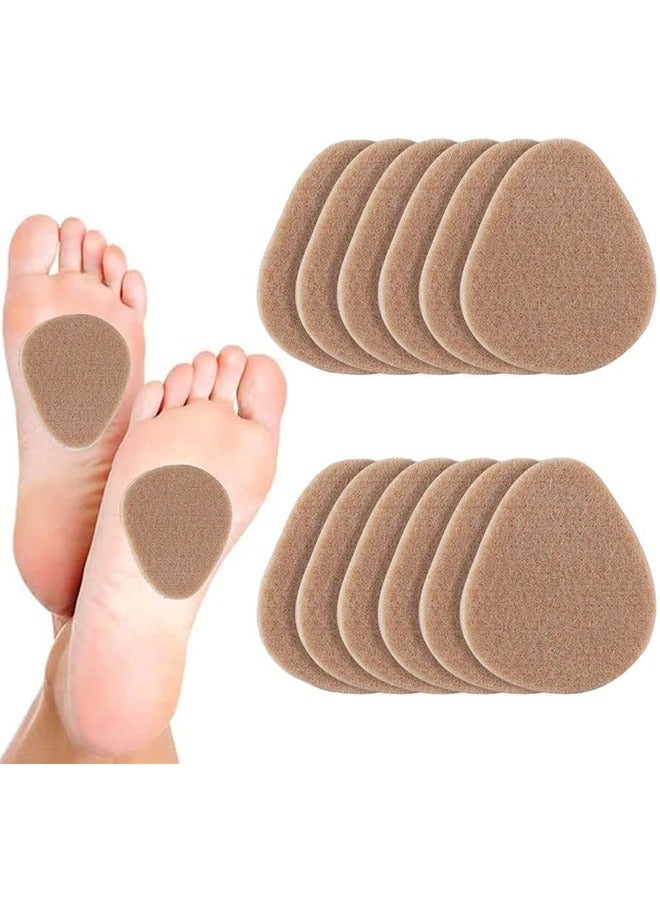 Felt Metatarsal Pads, 12 Pieces Metatarsal Foot Pads for Women and Men, Ball of Foot Cushion Forefoot Support Pads, Shoe Pads, Foot Pads for Pain Relief (Skin Tone) - Image 1