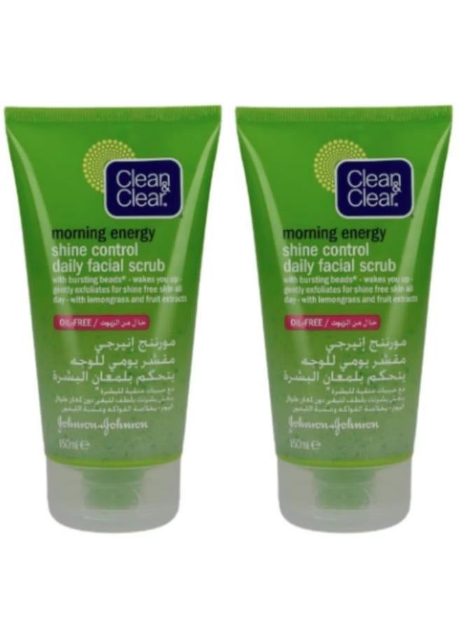 كلين أند كلير قطعتين من مقشر يومي للوجه للتحكم في لمعان البشرة 150ملليلتر - Image 1