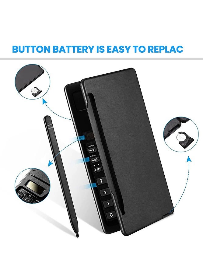 S3 Solar Scientific Calculators with Erasable Writing Tablet,Calculators Handwriting Tablet Electronic LCD Writing Tablet Function Calculator  Battery Powered Foldable 10 Digit Desk Calculator for S - Image 4