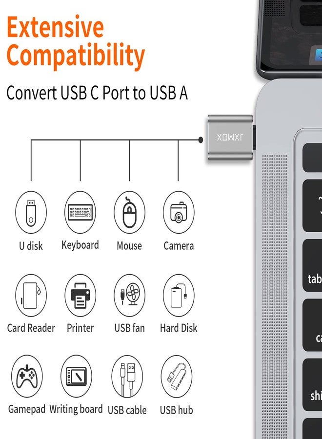JXMOX USB C to USB Adapter [2-Pack], Thunderbolt 3 to USB 3.0 OTG Adapter Compatible with MacBook Pro,Chromebook,Pixelbook,Microsoft Surface Go,Samsung Galaxy S10 S20 S21 S22 Ultra,iPhone 15 16 17 Pro Max - Image 4