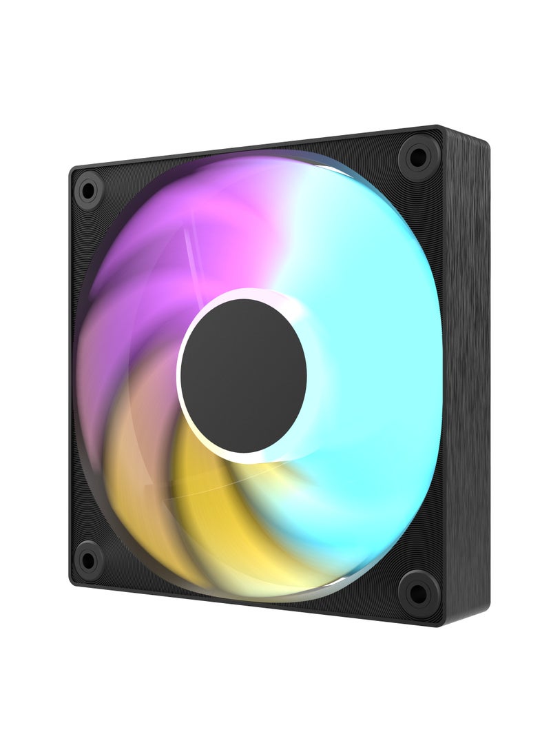 POWER CD-ARGB 25mm Thickness PWM Fan with 5V 3-Pin ARGB for Radiator/CPU Cooler/Computer Case, Black (Pack of Three)  - Image 5