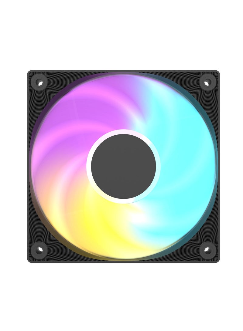 باور مجموعة من 3 مراوح تبريد لجهاز الكمبيوتر مقاس 120 مم بتقنية ARGB RGB PWM - مراوح تبريد صامتة عالية التدفق الهوائي للهيكل والمبردات مع مزامنة 5 فولت ثلاثية الأطراف. - Image 3