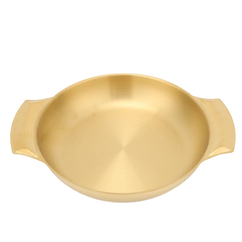 Stainless Steel Paella Pan Easy Cleanup Uniform Heating Double Ear Pot Flat Bottom Skillet Pan Small - Image 2