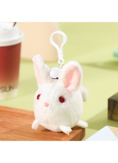 Le Jier With Keychain Bell Pull Rope Wagging Tail Cat Doll Called White Rabbit Plush Toy Gift-Specifications:White Rabbit [bell With Keychain]