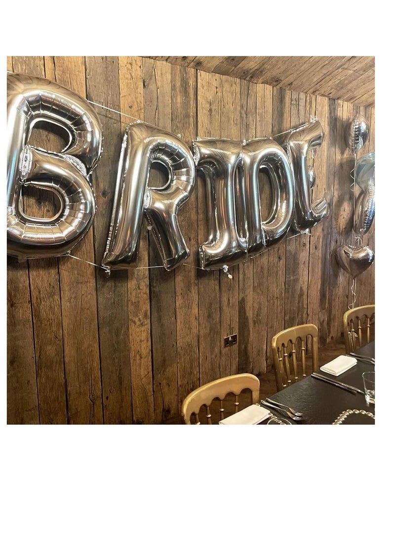بارتي ويذ إيما الحروف الفضية من الألف إلى الياء بالونات 32 بوصة بالونات الأبجدية الكبيرة الفضة رقائق الهيليوم رسالة بالون راية لحفل عيد ميلاد الذكرى السنوية زفاف الزفاف (فضي-K) - Image 2
