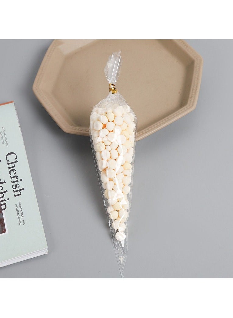 100pcs Triangle Flat Bottom Food Packaging Bags with Golden Metal Tie - Saudi Dates/Nuts Storage, Non-Resealable Kraft Material for Baklava/Dried Fruits - Image 5