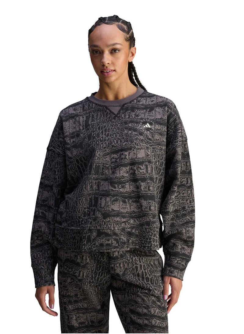 ستيلا مكارتني من اديداس Loose Printed Sweatshirt