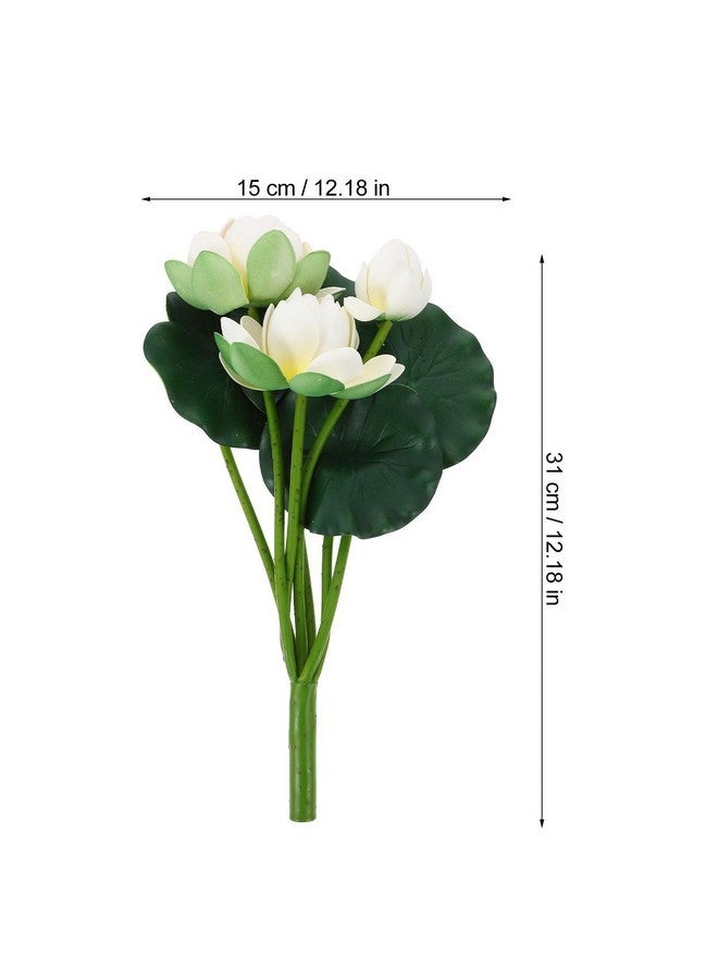Veemoon Veemoon 2pcs Simulation Lotus Decoration Artificial Lotus Flowers Bouquets Home Decor Tabletop Flower Lotus Background Simulation Water Lily Tulips White Eva Bride Lavender Desktop Flowers  - Image 2