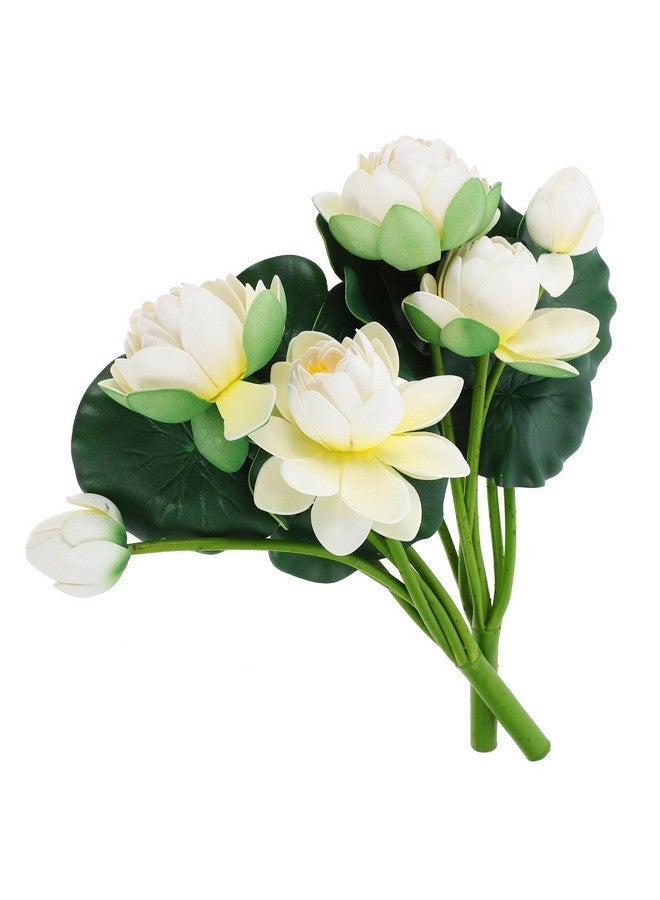 Veemoon Veemoon 2pcs Simulation Lotus Decoration Artificial Lotus Flowers Bouquets Home Decor Tabletop Flower Lotus Background Simulation Water Lily Tulips White Eva Bride Lavender Desktop Flowers  - Image 1