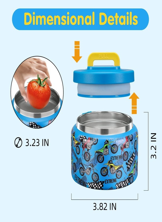 JXXM 8 Oz Thermo Food Jar for Hot & Cold Food for Kids, Insulated Lunch Containers Hot Food Jar,Leak-Proof Vacuum Stainless Steel Wide Mouth Lunch Soup Thermo for School (BLUE-Locomotive) - Image 4