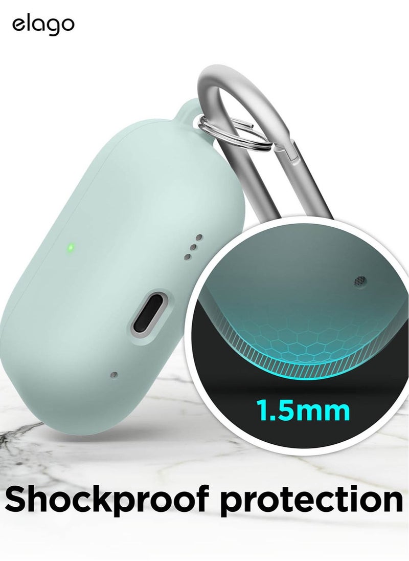 Elago - Liquid Hybrid Hang for Airpods Pro 2nd Gen (2022) Case Cover with Carabiner - Mint - Image 1