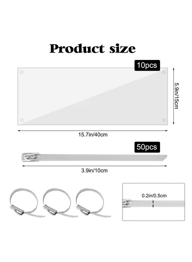 CODOHI 10 Pcs Pet Cage Liner 15.7'' X 6'', Cage Urine Guard Side Lining Clear Sheet With 50 Pcs Stainless Steel Zip Ties, Anti-Urine Side Lining Sheet For Rabbit Guinea Pig Hamster Ferret Chinchilla - Image 2