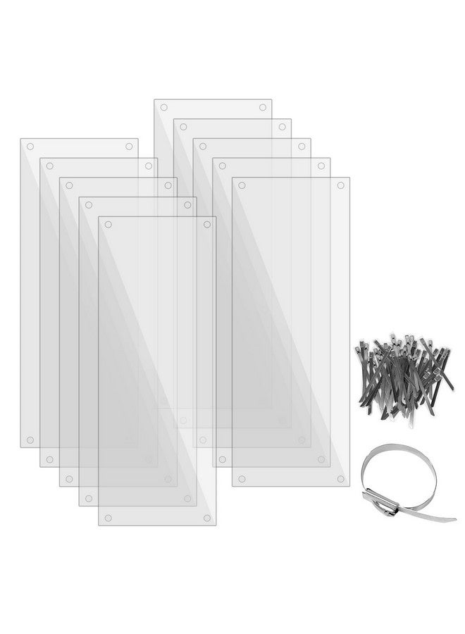 CODOHI 10 Pcs Pet Cage Liner 15.7'' X 6'', Cage Urine Guard Side Lining Clear Sheet With 50 Pcs Stainless Steel Zip Ties, Anti-Urine Side Lining Sheet For Rabbit Guinea Pig Hamster Ferret Chinchilla - Image 1