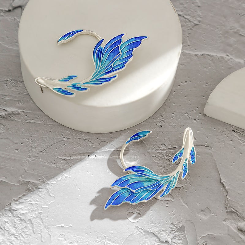 SHIXIN European and American Style Earrings, Unique Elf Design with Rhinestone, Trendy Ear Clip for Women - Image 4