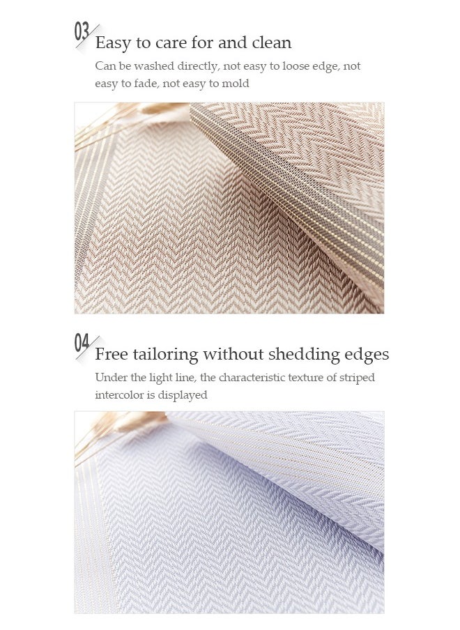 DUNISO PVC Placemat 4 PCS Of Non-Slip Place Mats,Woven pvc Table Mats Waterproof Washable Table Mat Heat Resistant Non Slip Placemat Leather Placemat for Home Use Hotel Restaurant Cafe Etc grey 45x30 cm  - Image 5