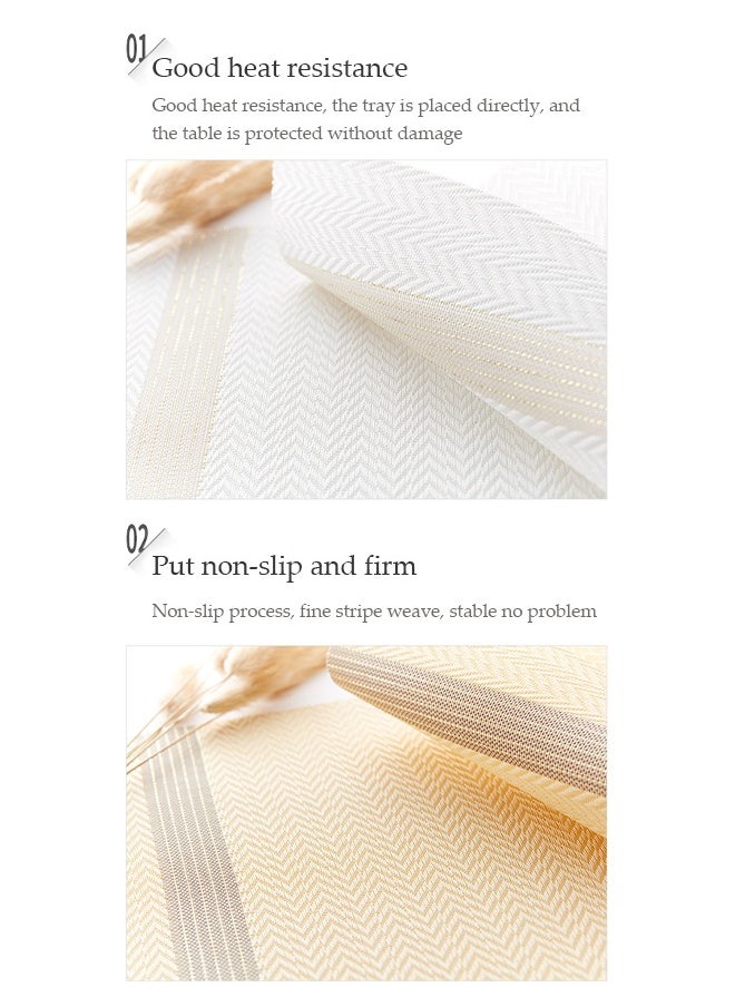DUNISO PVC Placemat 4 PCS Of Non-Slip Place Mats,Woven pvc Table Mats Waterproof Washable Table Mat Heat Resistant Non Slip Placemat Leather Placemat for Home Use Hotel Restaurant Cafe Etc grey 45x30 cm  - Image 4