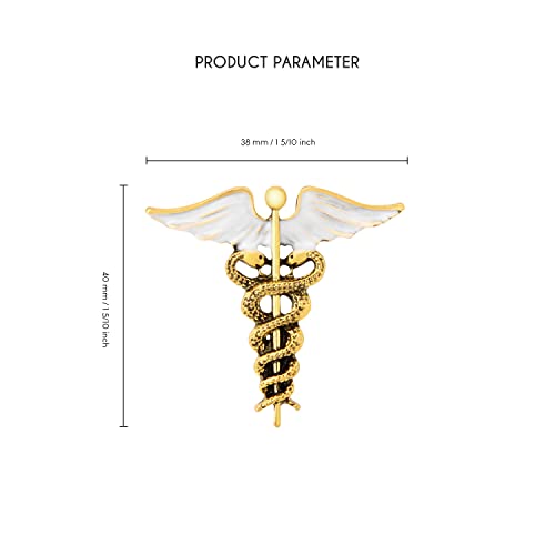 UJOY Lapel Pins Brooch Fashion Design with Doctor Synbol Antique Gold - Image 4
