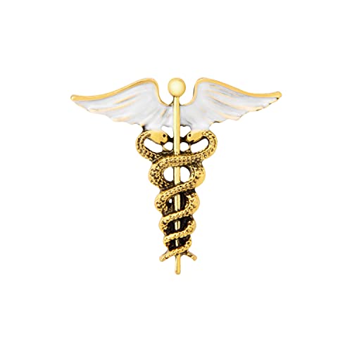 UJOY Lapel Pins Brooch Fashion Design with Doctor Synbol Antique Gold - Image 1