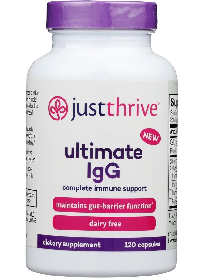 Just Thrive جست ثرايف - ألتميت IgG - مكمل دعم المناعة الشامل - صيغة التخلص من السموم، 120 كبسولة نباتية - Image 1