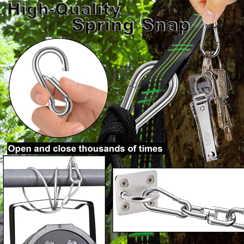 Lsqurel Spring Snap Hook, Lsqurel 304 Stainless Steel Carabiner Steel Clips Keychain Heavy Duty Quick Link for Camping Hiking Traveling (M6 30pcs) - Image 5