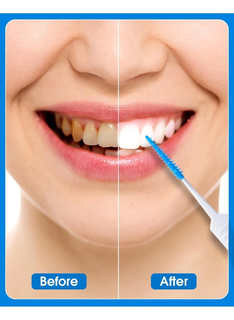 200PCS Portable Silica Gel Toothpick Toothbrush Original Suitable for Oral Care of Adults and Children,Toothpick Brushes Teeth Cleaning Tool (Blue) - Image 3