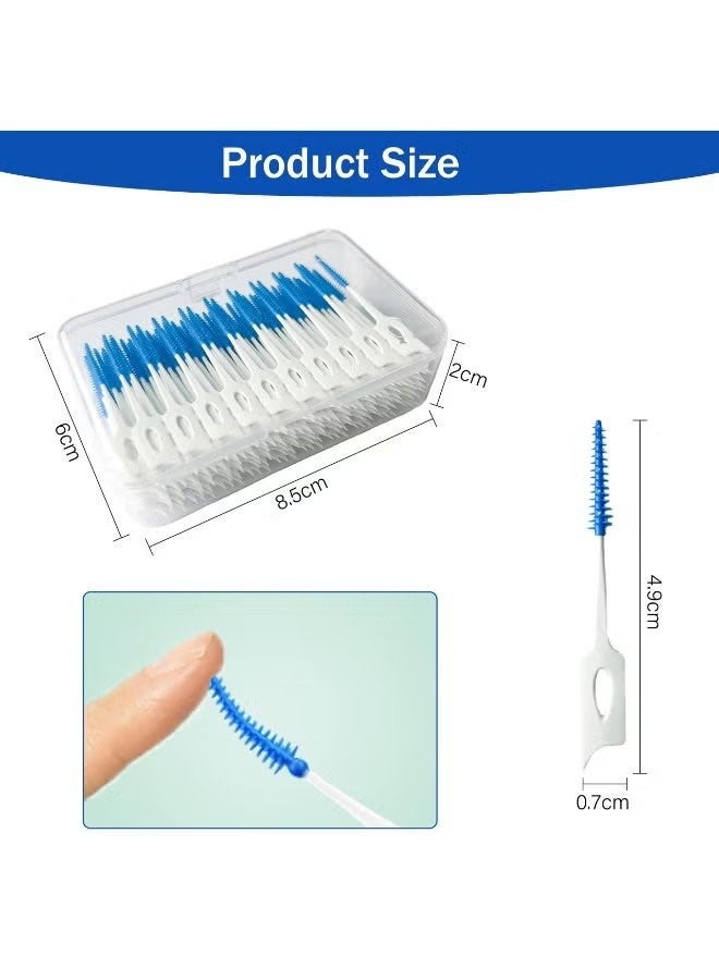 200PCS Portable Silica Gel Toothpick Toothbrush Original Suitable for Oral Care of Adults and Children,Toothpick Brushes Teeth Cleaning Tool (Blue) - Image 4