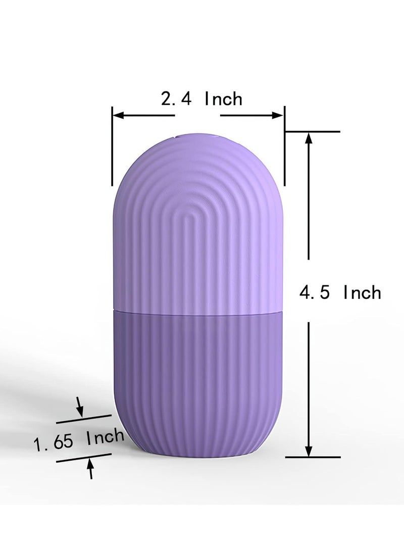Red Blossom Ice Face Roller Massager, Ice Cube Roller for Face, Eyes and Neck Naturally Conditioning and Skin Care,De-Puff Eye Bags, Reduce Migraine Pain, Reusable Massage Silicone Ice Mold (Purple)  - Image 5