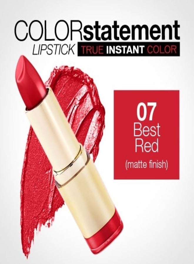 Milani Color Statement Matte Lipstick 07 Best Red Cruelty-Free Nourishing Lipstick in Vibrant Shades 5g - Image 2