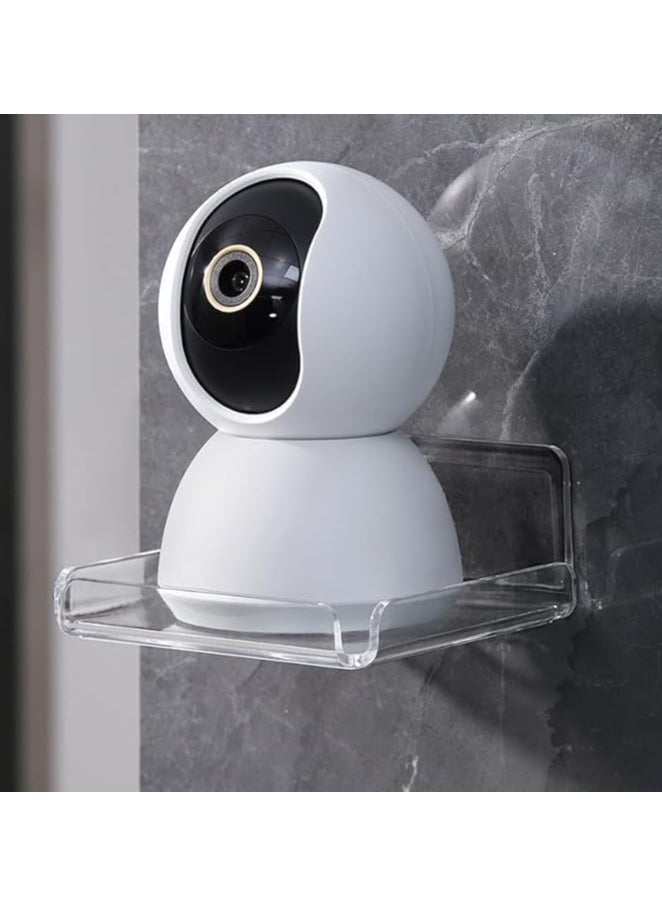 Anmi Acrylic Small Wall Shelf Set of 2 for Security Cameras, Speakers, Baby Monitors, Floating Shelves Easy to Install No Drill  (Clear) - Image 3