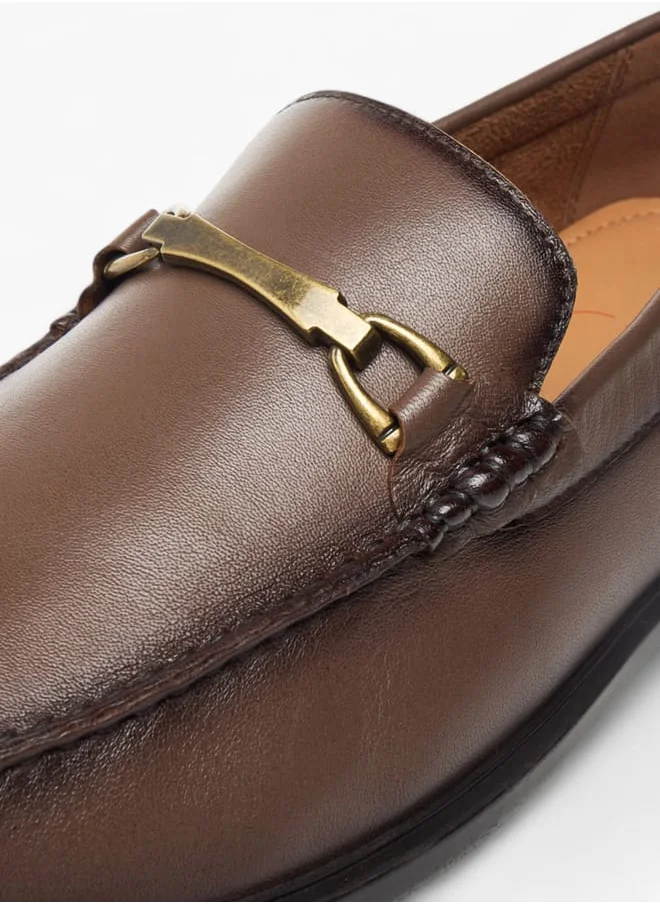 LBL by Shoexpress Men's Solid Slip-On Loafers with Metal Accent