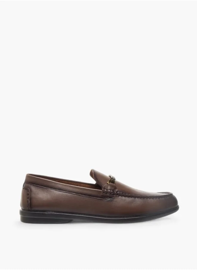 LBL by Shoexpress Men's Solid Slip-On Loafers with Metal Accent