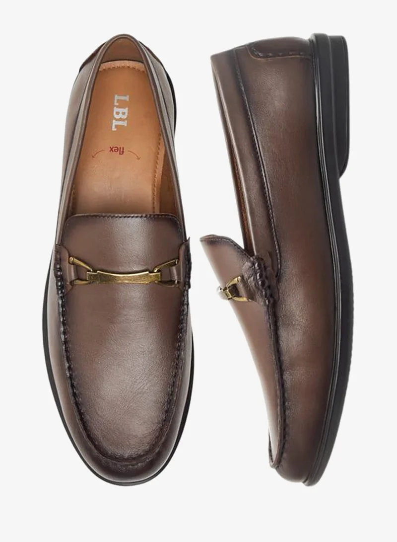 LBL by Shoexpress Men's Solid Slip-On Loafers with Metal Accent