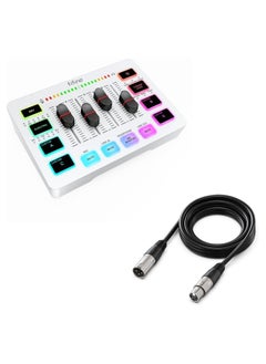 خلاط صوت وكابل XLR، خلاط ألعاب كمبيوتر مع واجهة ميكروفون XLR، مؤشر مستوى الصوت، قنوات تحكم فردية، كابل صوت مع 3 دبابيس متوازنة للبث