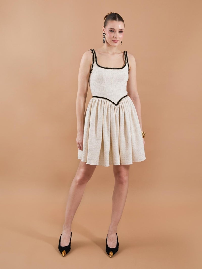 Juste Textured Fit-and-Flare Dress  - Image 1