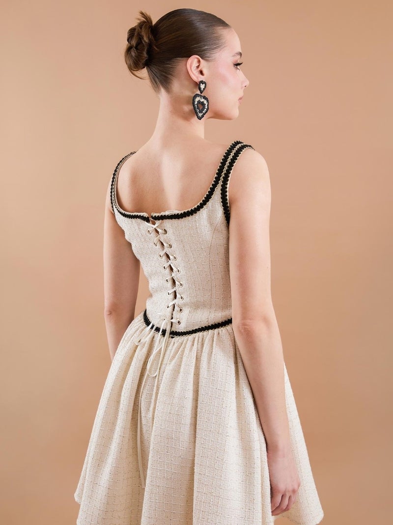 Juste Textured Fit-and-Flare Dress  - Image 3