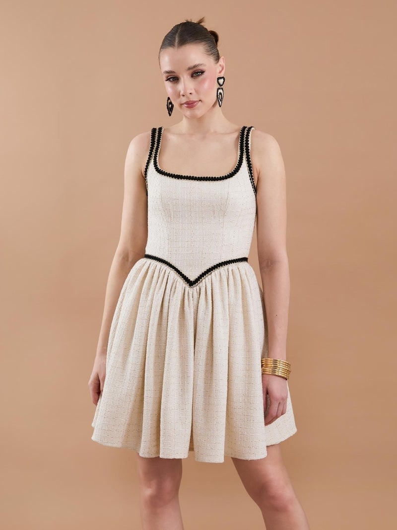 Juste Textured Fit-and-Flare Dress  - Image 2