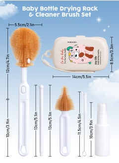 6 In 1 Baby Bottle Cleaner Kit With Silicone Brush, Nipple Brush, Straw Brush, Drying Rack (Beige Dinosaur) - pzsku/ZA9E49DC7F6189219B83BZ/45/_/1738832150/79107628-7b19-4133-82f9-a10518db4dce