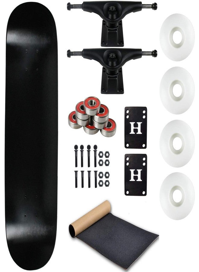 Moose Complete Skateboard Dip Black 8.5" with Black Trucks and White Wheels - Image 1