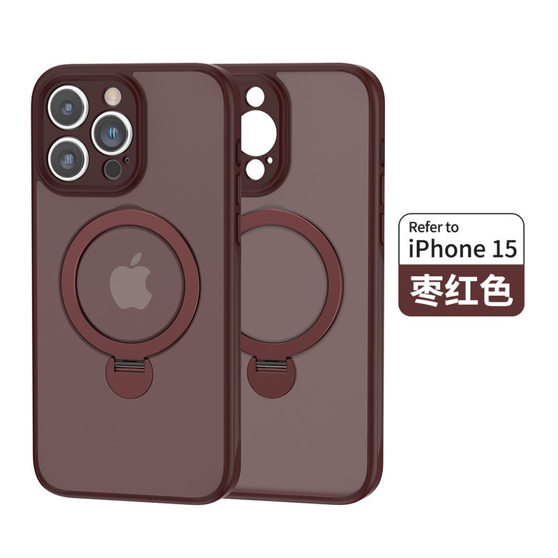 MagSafe iPhone 12 Pro Max Acrylic Case for Kickstand and Full Coverage and Matte Finish in Red for Family Use - Image 1