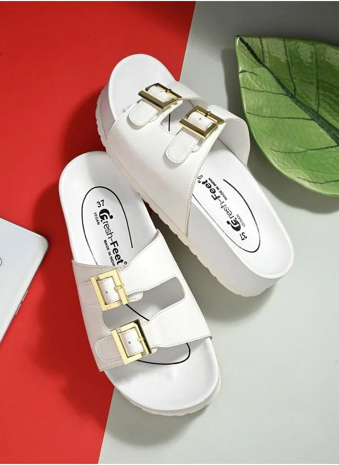 Fresh Feet Buckle Detail Michelle Orthopedic Sandals