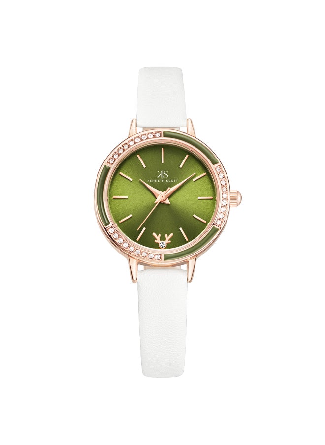 KENNETH SCOTT Women's Polyurethane Analog Watch K23511-RLWH - 28 mm  - Image 1