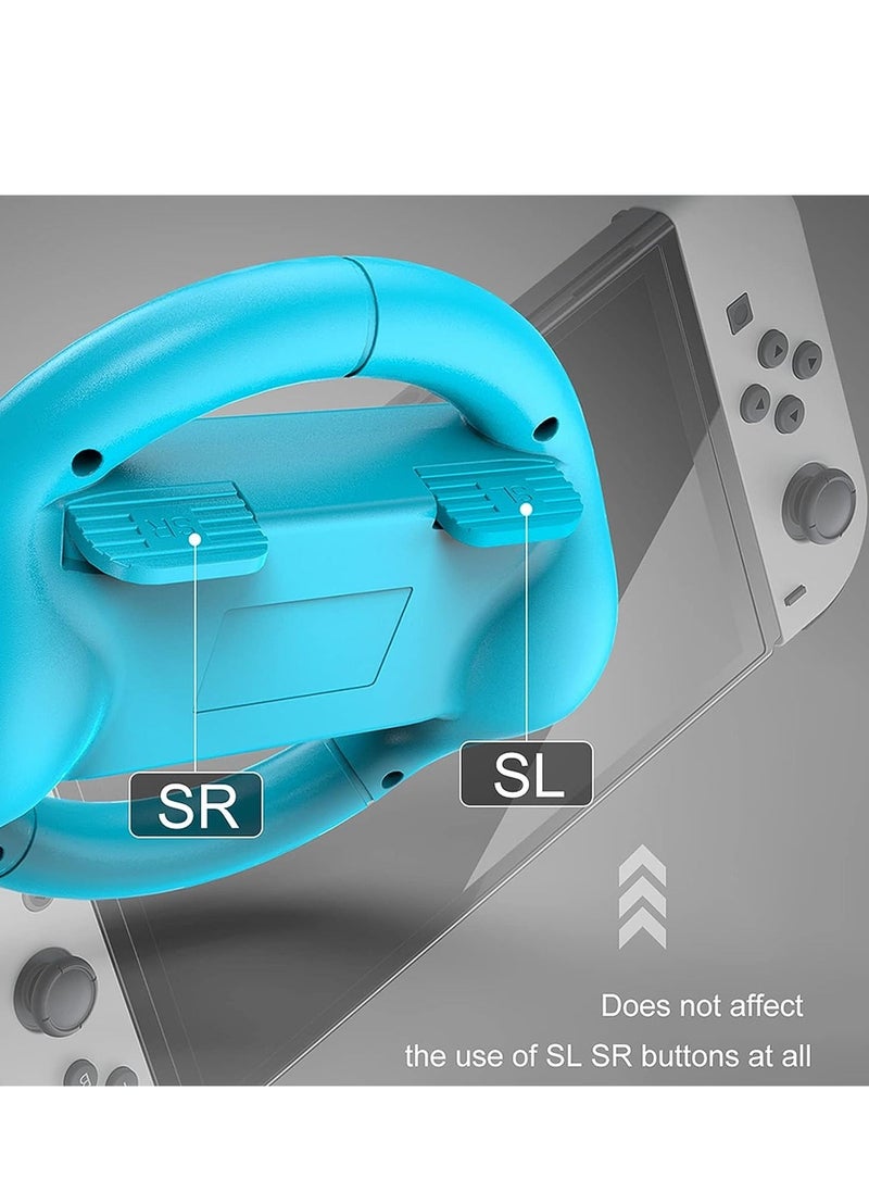 Generic - Steering Wheel Compatible with Nintendo Switch Wheel, Family Use Accessories Compatible with Switch JoyCon Controllers, 2 Pack (Blue and Red) - Image 1