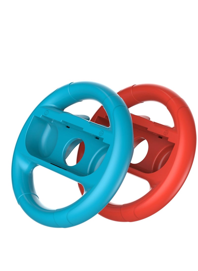 Generic - Steering Wheel Compatible with Nintendo Switch Wheel, Family Use Accessories Compatible with Switch JoyCon Controllers, 2 Pack (Blue and Red) - Image 1