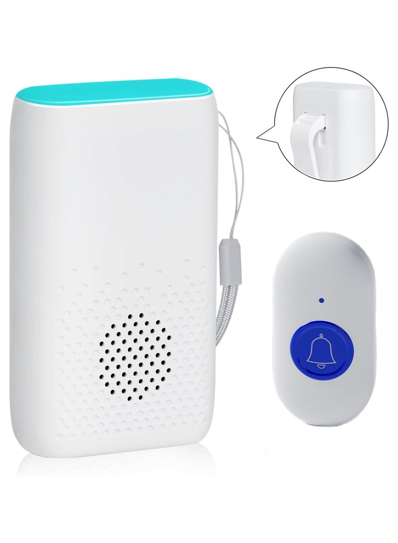 Wireless Caregiver Vibration r Call on Call Bell Alert Blue on Call Light System Monitoring for Home Elderly Patients Nurse Alert System SOS 1 Waterproof Transmitters 1 Portable Receiver D320 - Image 1