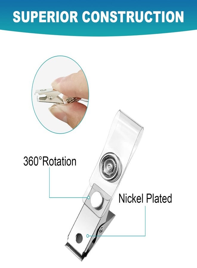 GOLF Name Tags with Clips,50 Set Name Badge Holders and Metal Clips Clear PVC Horizontal Name Tag ID Card with Clip Waterproof ID with Clips - Image 3